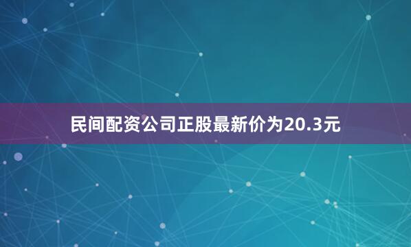 民间配资公司正股最新价为20.3元