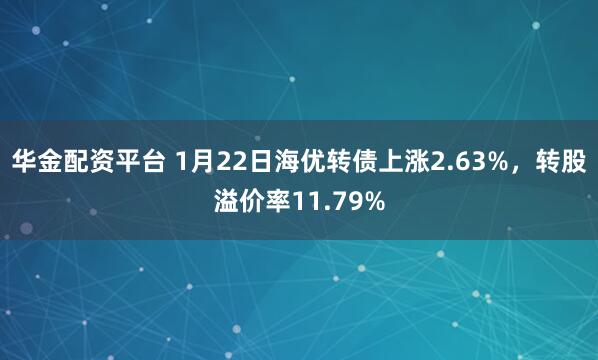 华金配资平台 1月22日海优转债上涨2.63%，转股溢价率11.79%